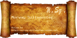 Morvay Szilveszter névjegykártya